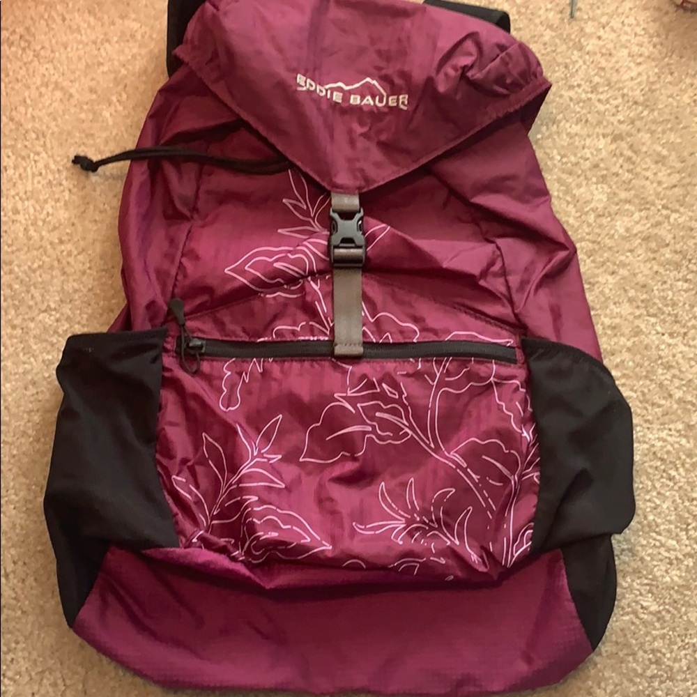 Eddie Bauer Backpack Purple Floral Decoration